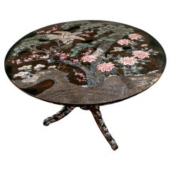 A Japanese Nagasaki Export Lacquer & Mother Of Pearl Inlaid Center Table