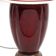 Japanese 'Pigeon Blood' Ginbari Cloisonné Enameled Bronze Mounted Table Lamp