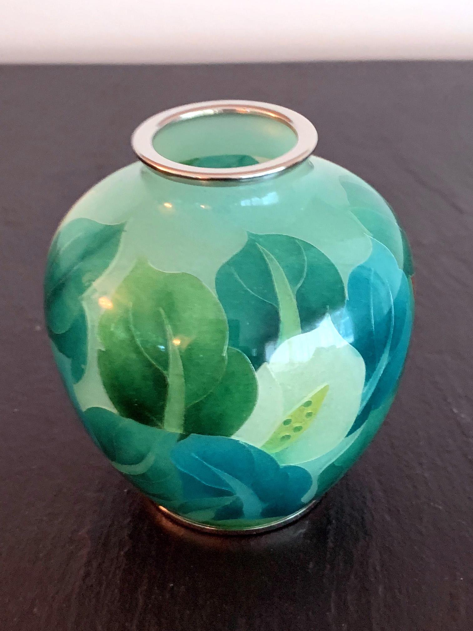 Metal Japanese Plique-à-Jour Vase by Ando Jubei Company
