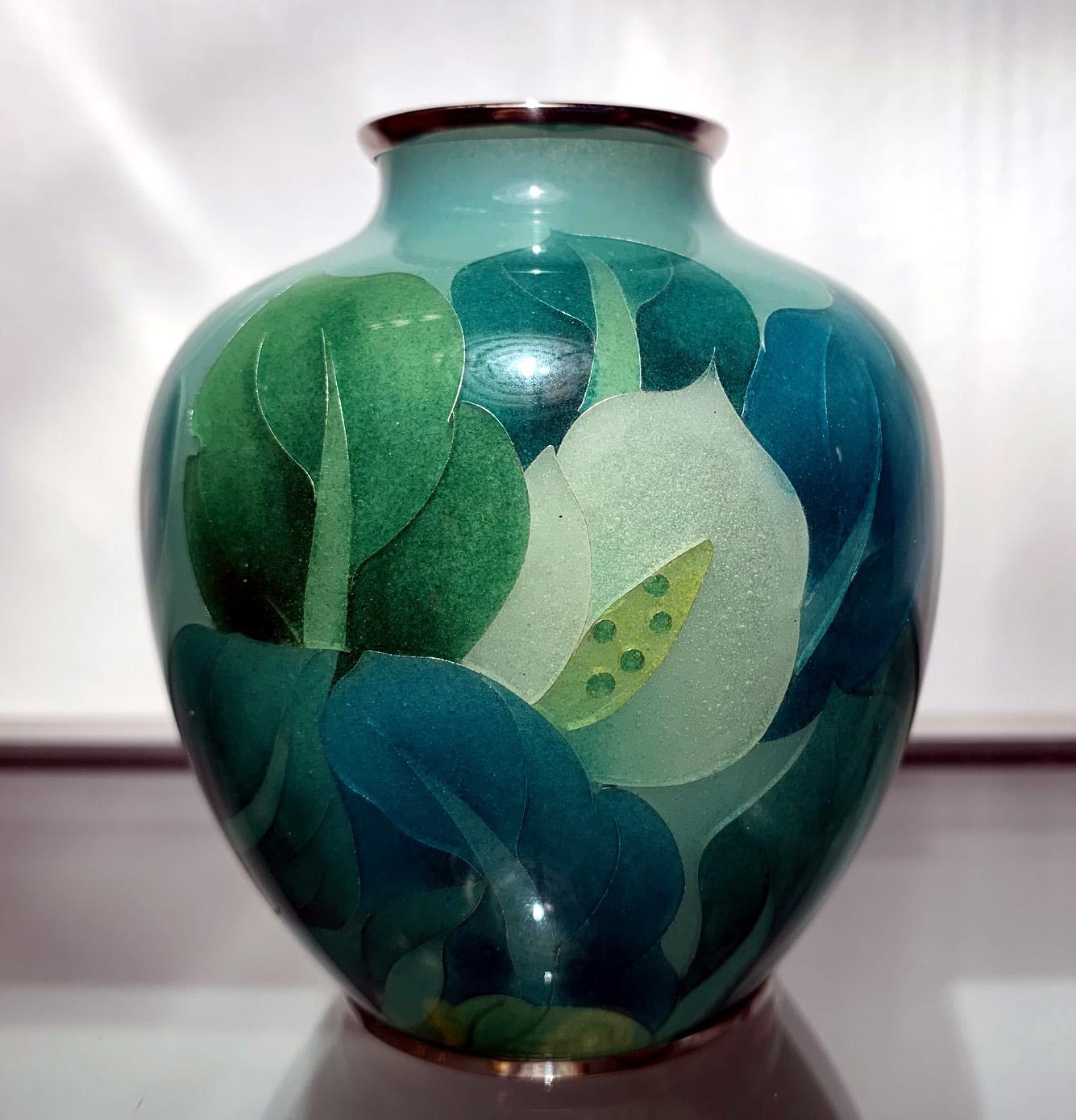 Japanese Plique-à-Jour Vase by Ando Jubei Company 1