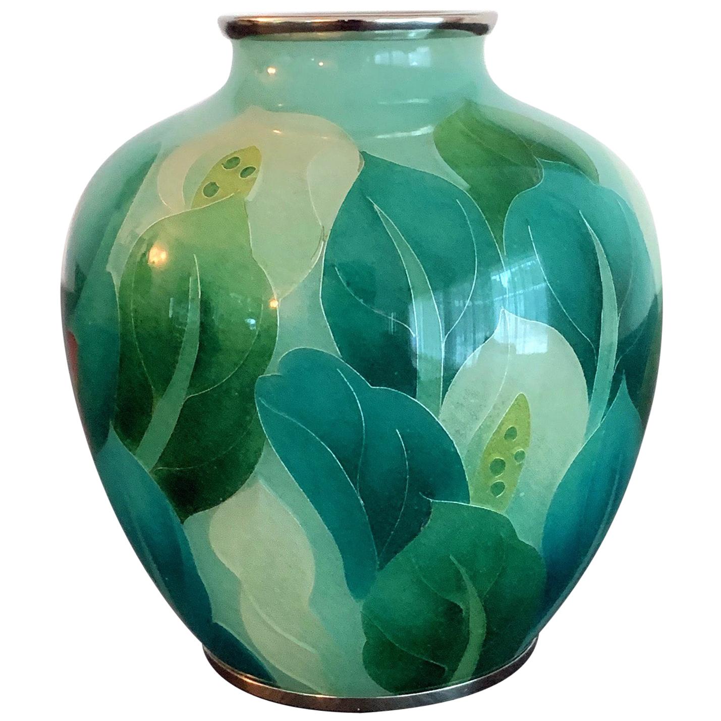 Japanese Plique-à-Jour Vase by Ando Jubei Company