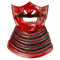 Eine japanische Samurai-Menpo-Maske