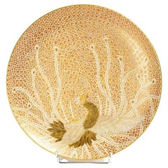 A Japanese Satsuma plate depicting a Phoenix 鳳凰, signed Satsuma-yaki Shōzan ga