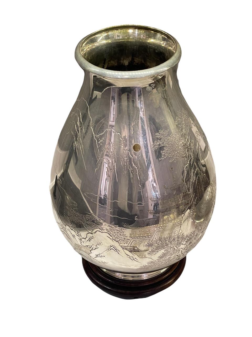 Japanese Silver and Mixed Metal Vase, Shigemitsu, circa 1900 For Sale 1