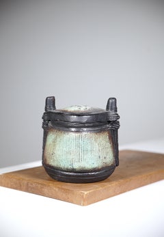 A Japanese-Style Ceramic Box by Christine Fabre France 1990's