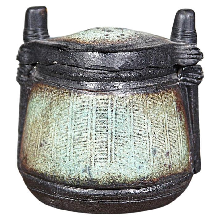 A Japanese-Style Ceramic Box by Christine Fabre France 1990's