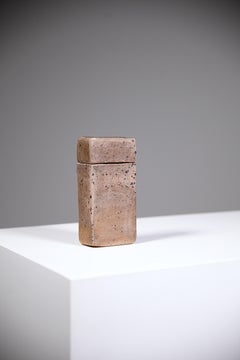 Steingutschachtel im japanischen Stil von Barbara Delfosse La Borne, Frankreich, 1970er Jahre