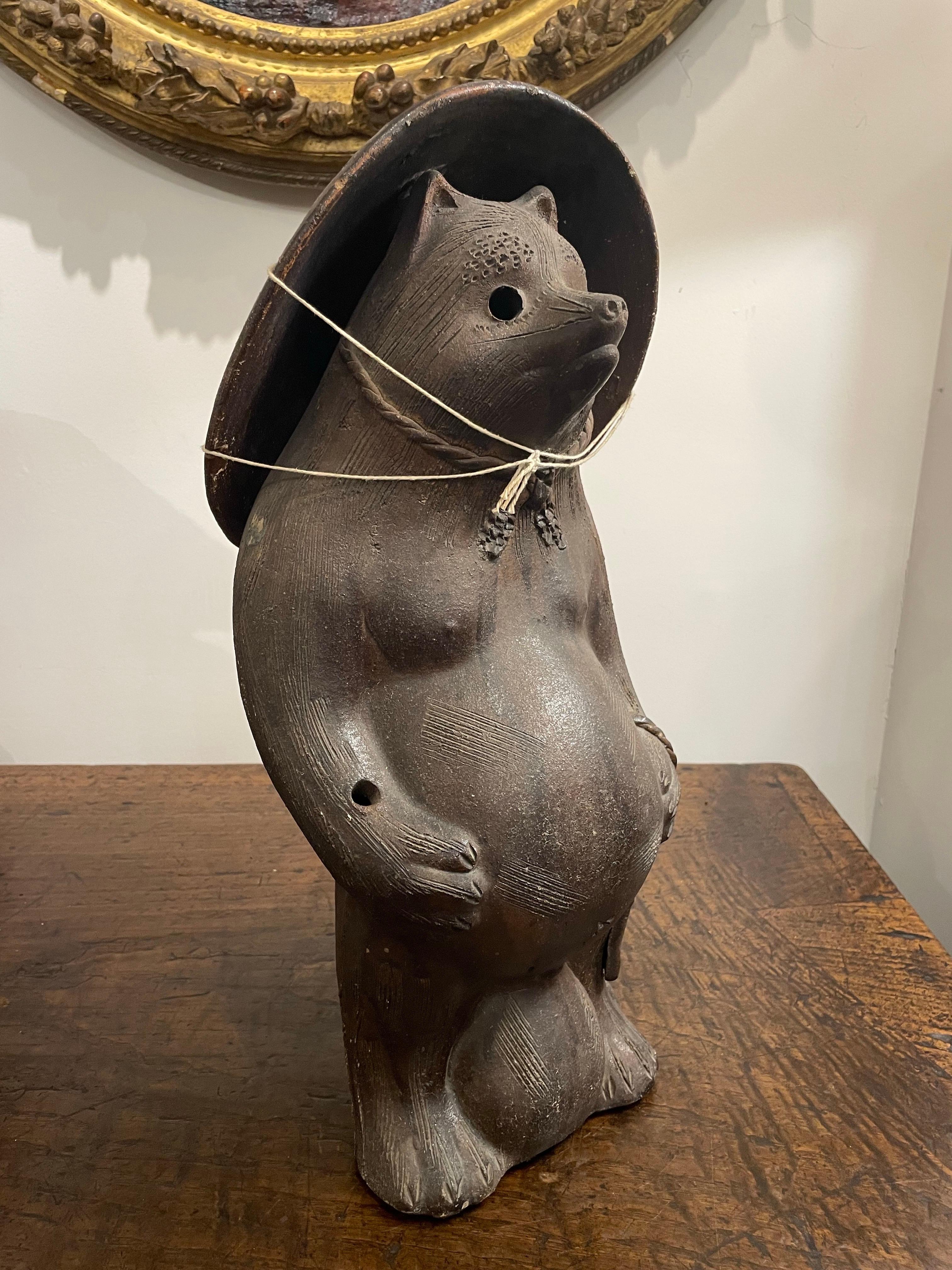 Hand-Crafted A Japanese Tanuki, Early 20th Century For Sale