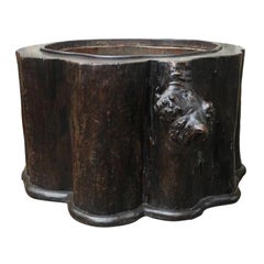A Japanese Tree Trunk Hibachi, Meji Period Second Half 19th century