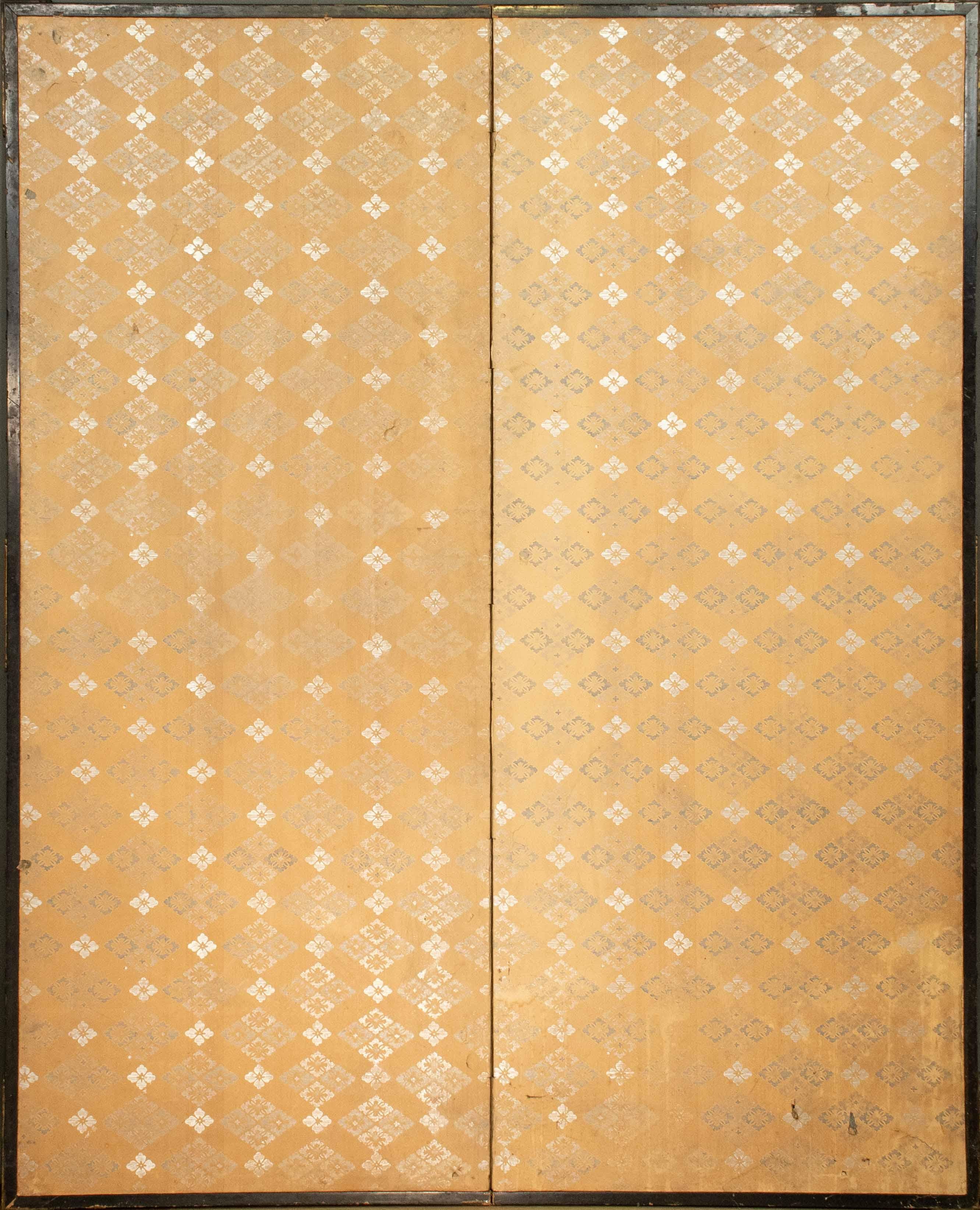 A Japanese Two-panel Gold-leaf Screen With Poppies, Rinpa School in vendita 4