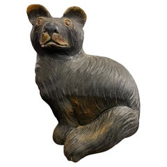 A Japanese Wooden Carved Bear, 20th Century