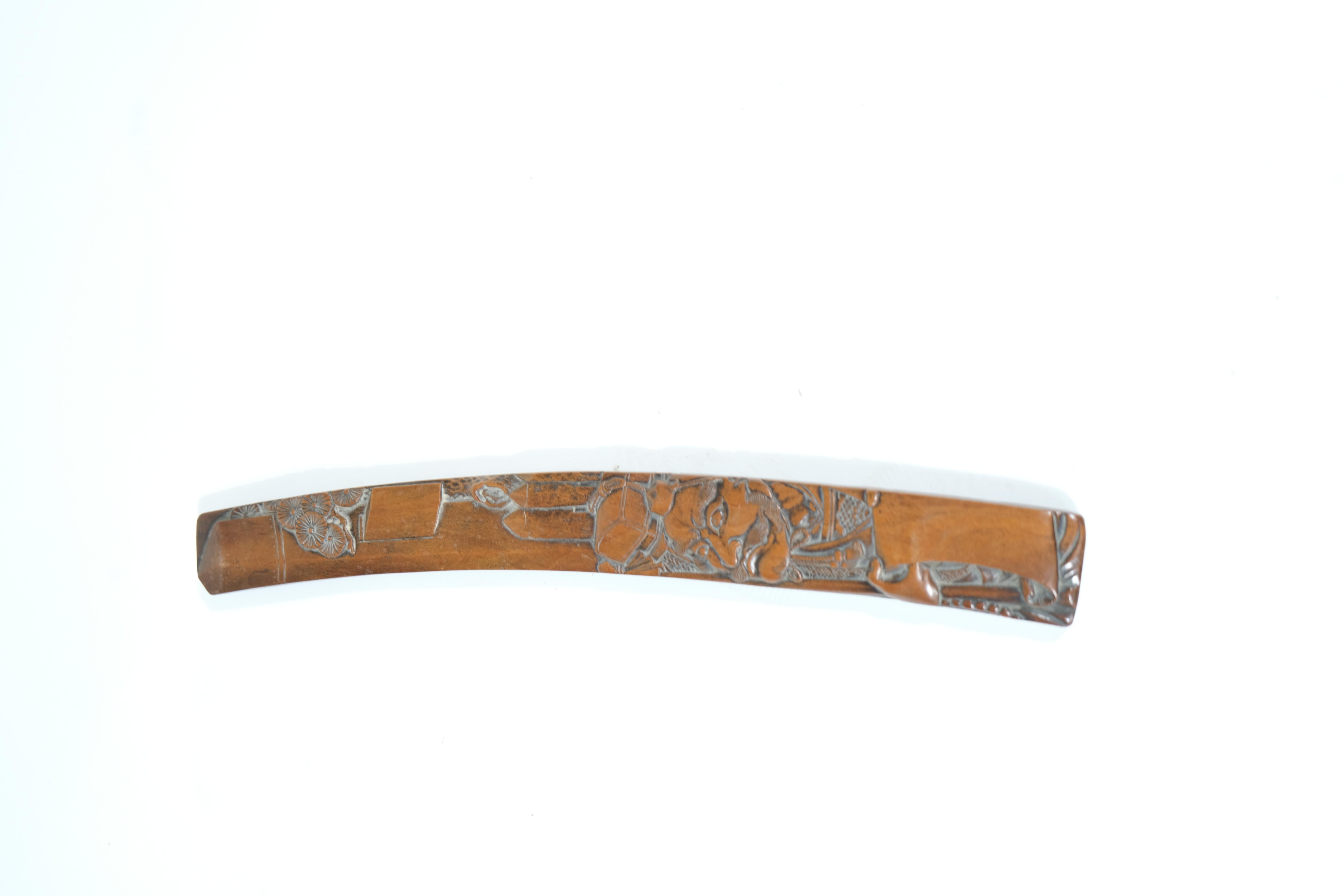 Edo Japanese Wooden Dagger, Late 19th C For Sale