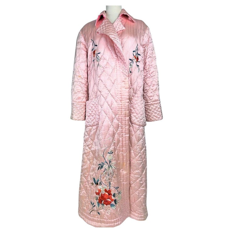 satin quilted dressing gown Satin Quilted Long Bathrobe