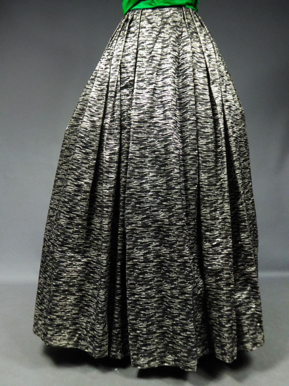 Women's A Jean Allen Evening Taffeta and Velvet Gown - London Circa 1955/1960 For Sale