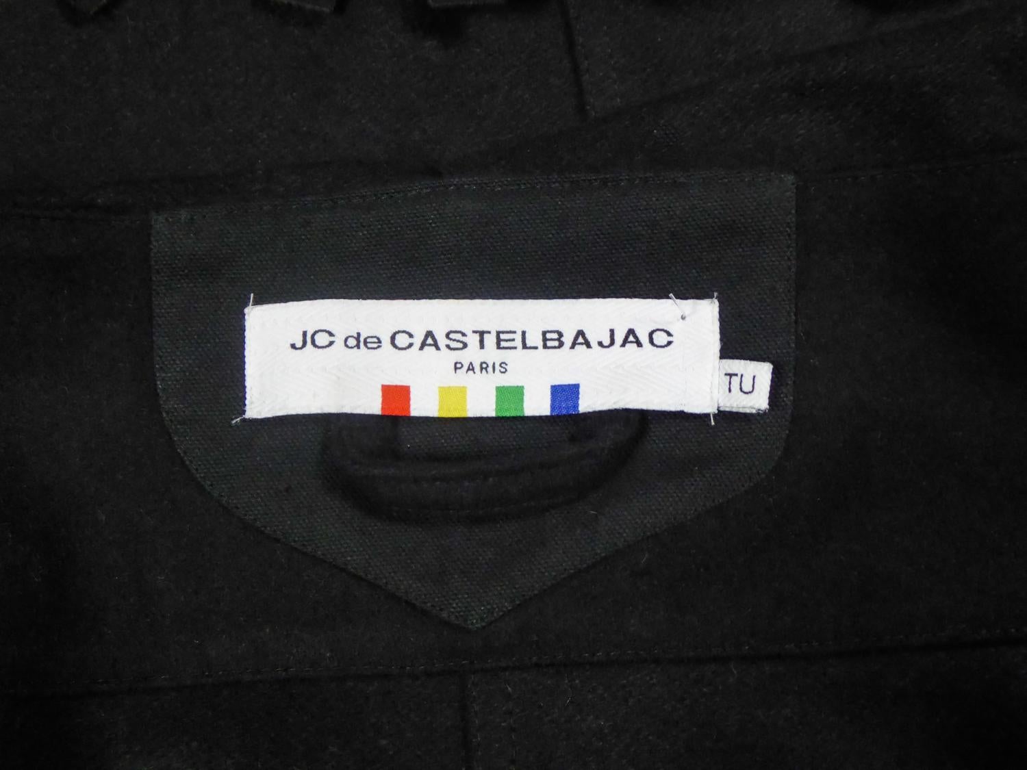 Black A Jean-Charles de Castelbajac French Cape Coat in Wool Felt Circa 2000