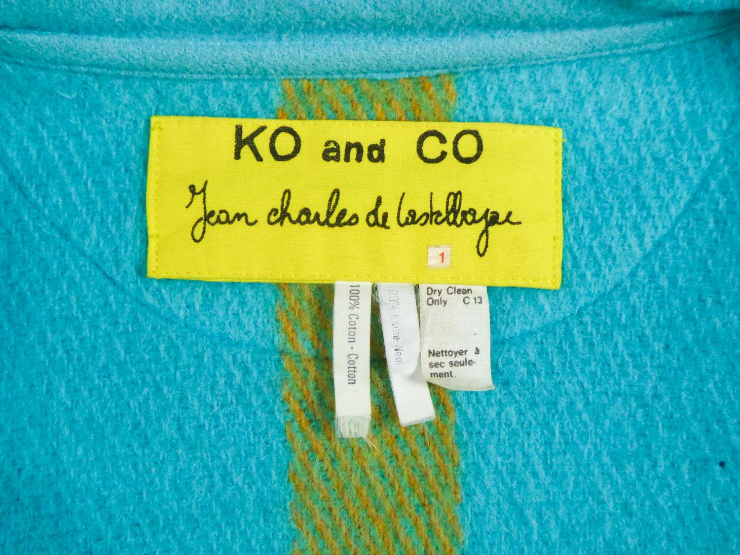 Blu Un cappotto a poncho in lana Jean-Charles de Castelbajac KO and Co  Circa 1990