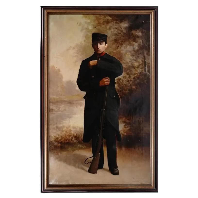 Jean Hanssens Oil Painting of a Belgian Soldier, 1916 For Sale