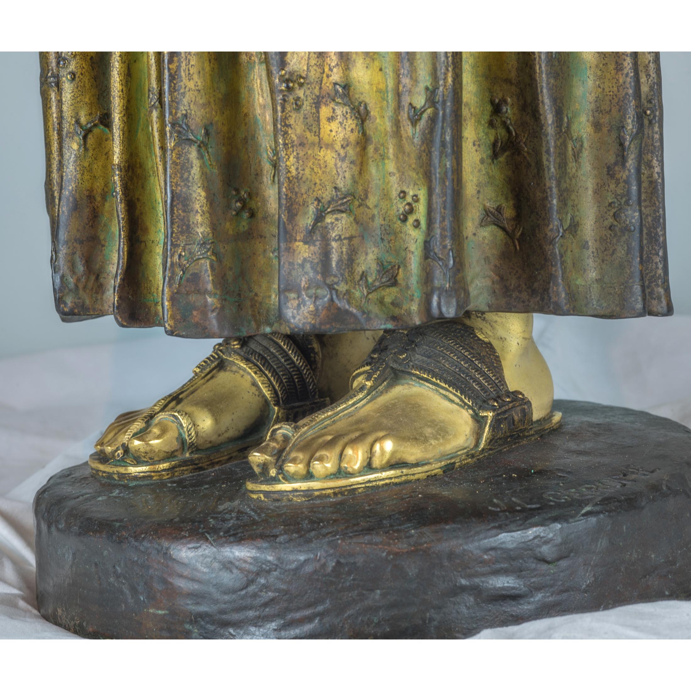 Jean Leon Gerome Orientalist Gilt and Polychrome-Patinated Bronze Sculpture 3