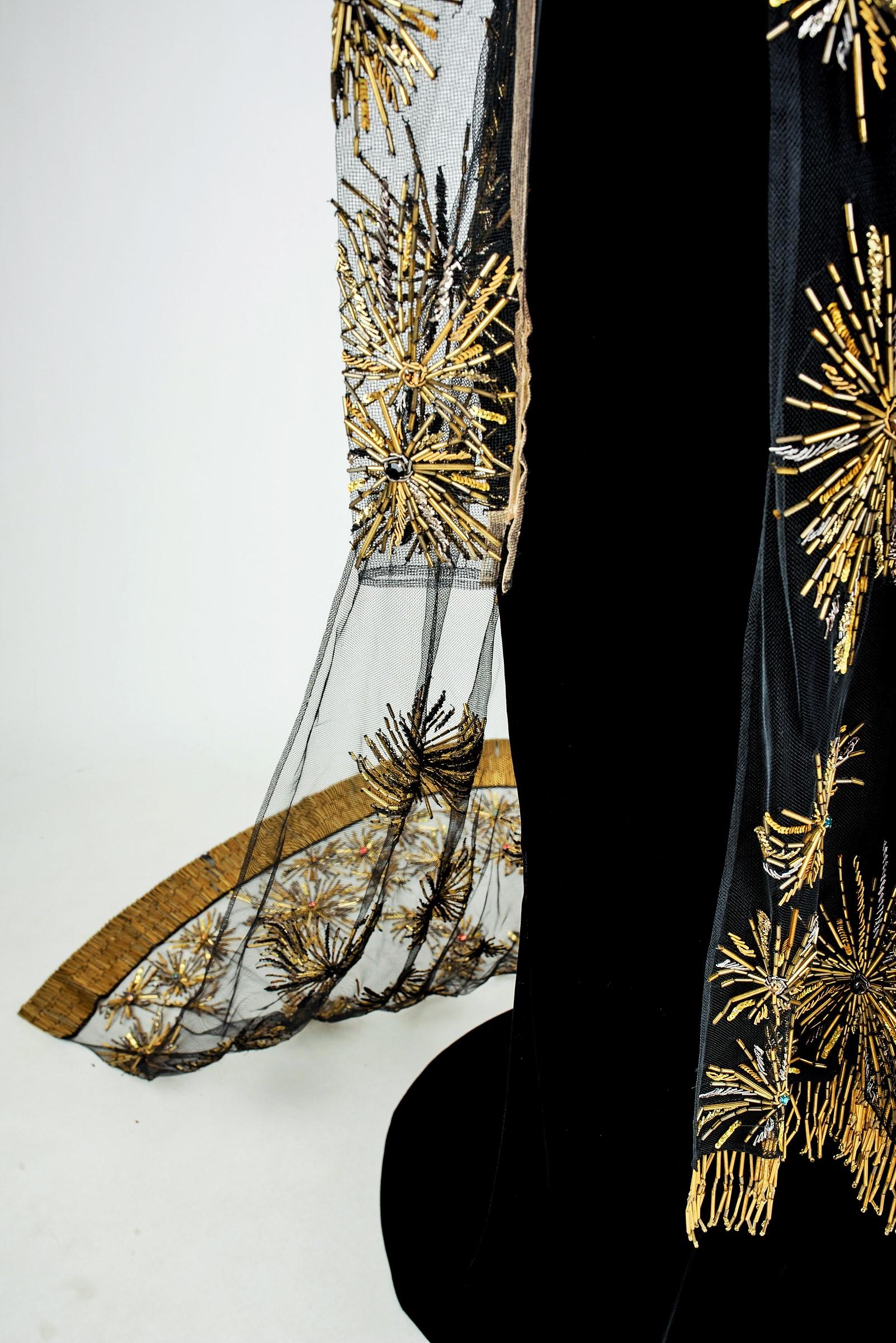 A Jean-Louis Scherrer by Stéphane Rolland Couture Velvet & Net Dress France 2007 7
