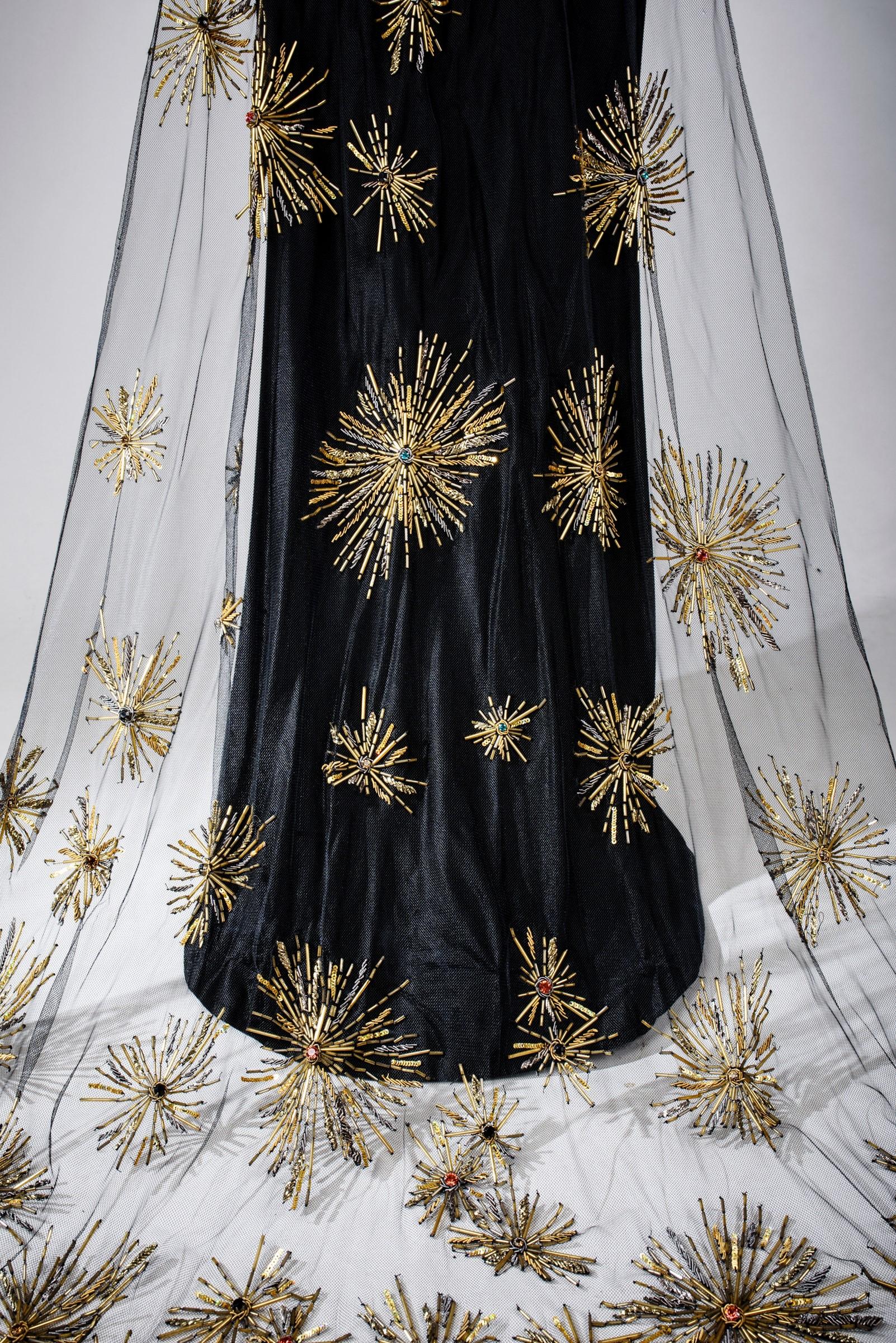 A Jean-Louis Scherrer by Stéphane Rolland Couture Velvet & Net Dress France 2007 13