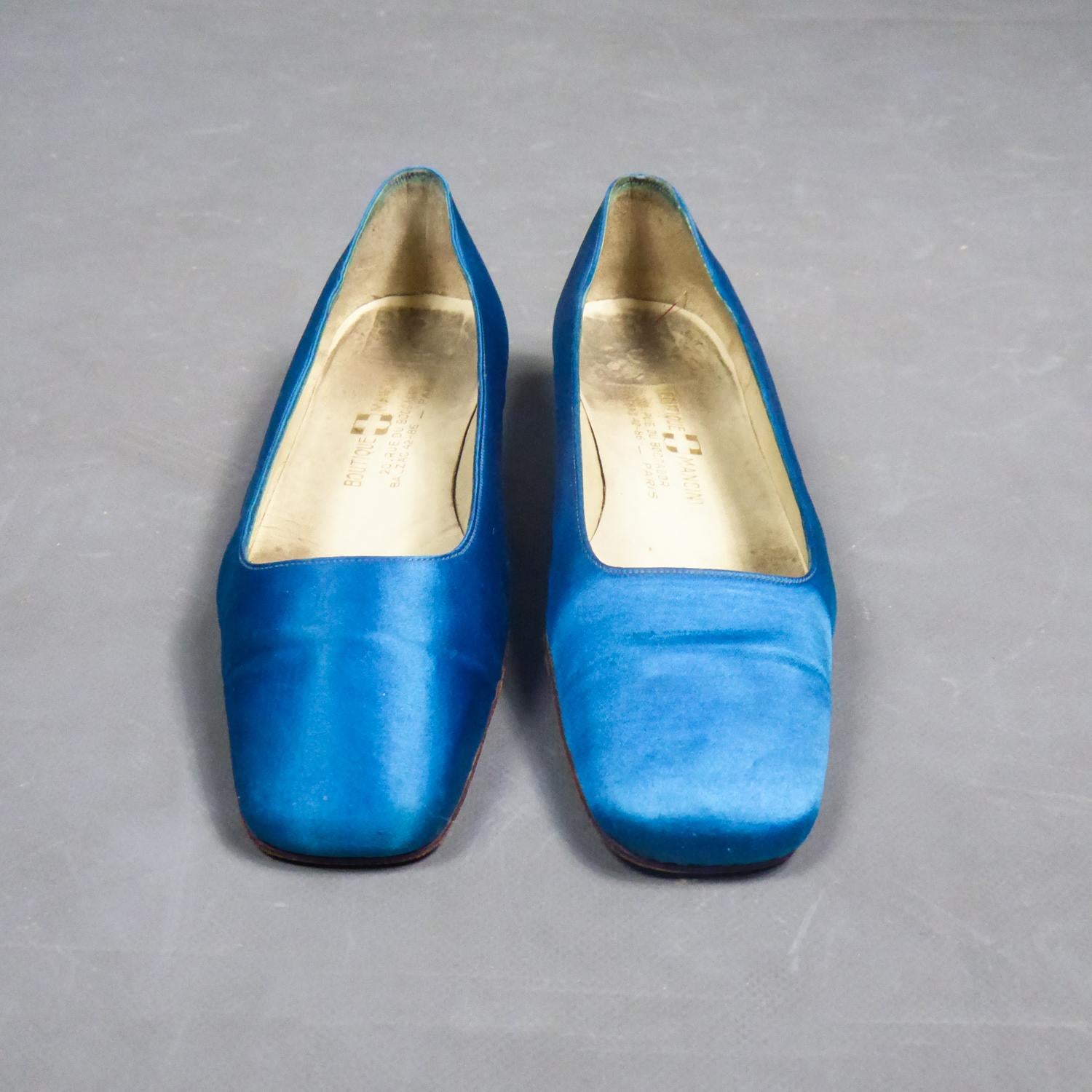 A Jean Patou/Karl Lagerfeld Couture Blue Satin Evening Dress Circa 1959/1962 7