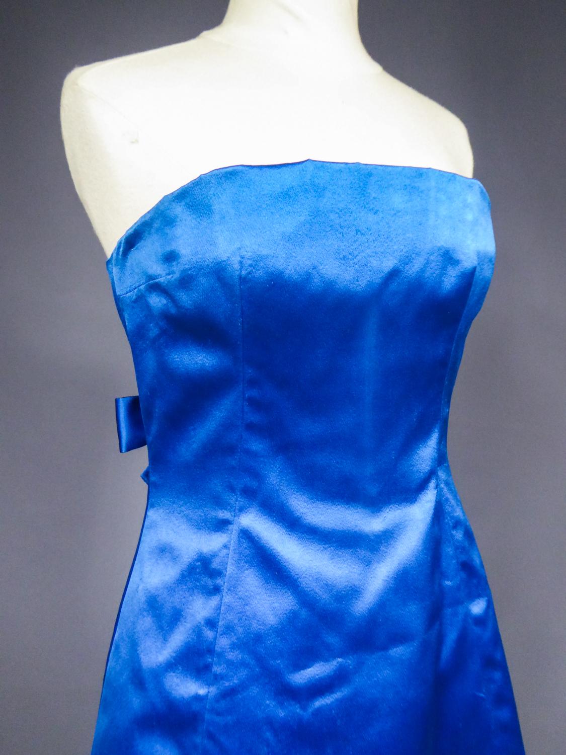 A Jean Patou/Karl Lagerfeld Couture Blue Satin Evening Dress Circa 1959 ...