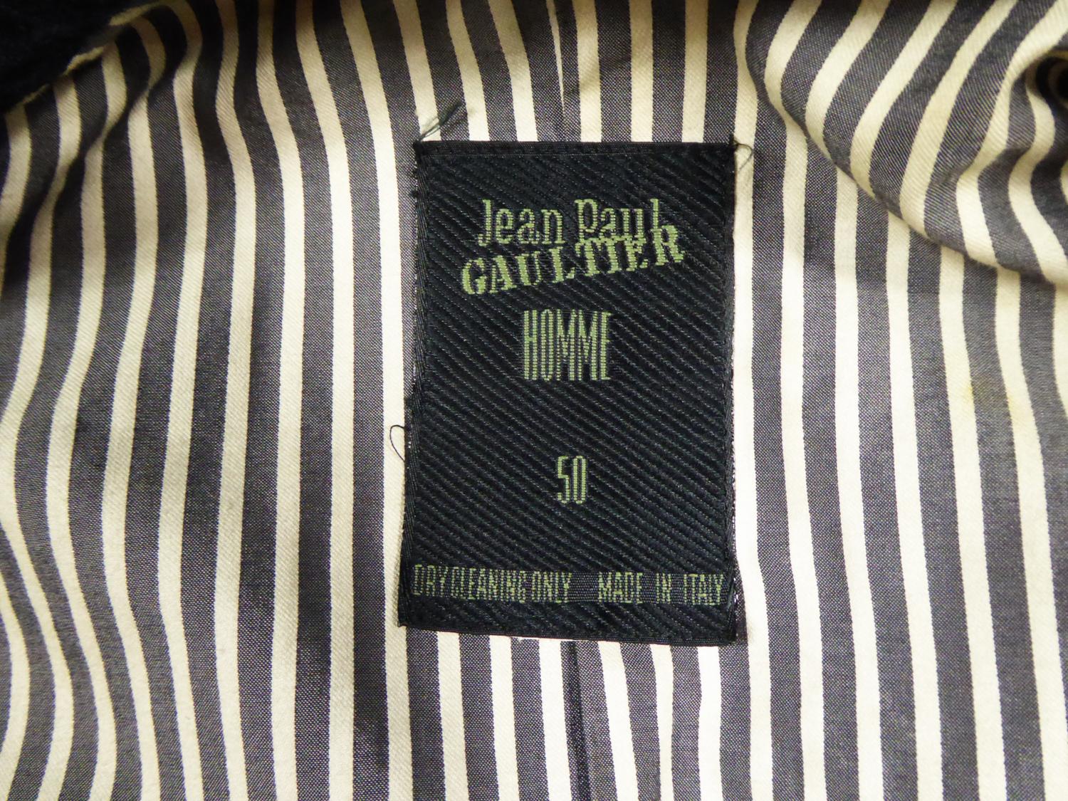 A Jean-Paul Gaultier Coat In Wool And Vinyl Circa 1995 In Excellent Condition In Toulon, FR