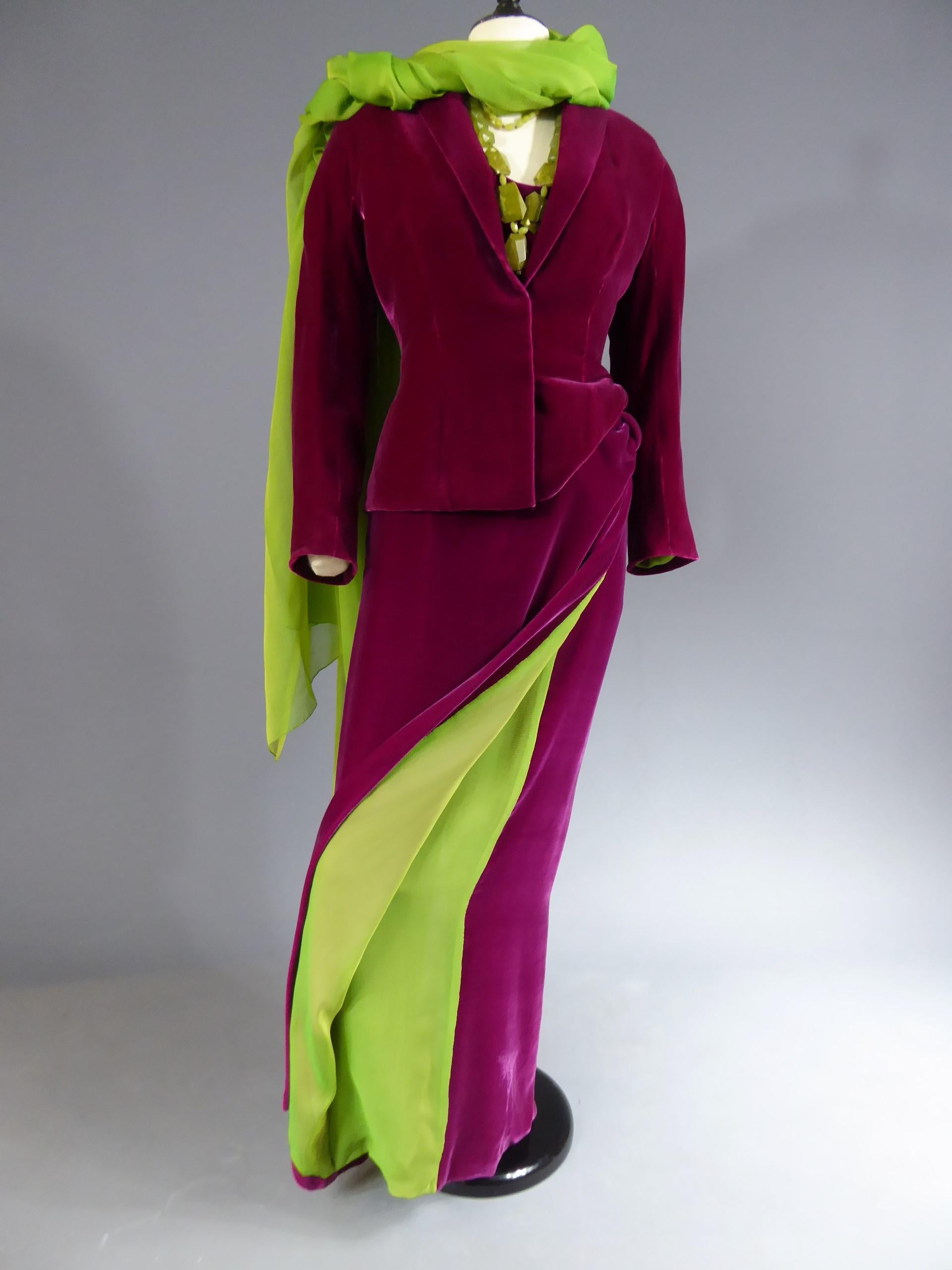 A Jean-Paul Gaultier Couture Velvet Set Belonging To Catherine Deneuve, 2004 4