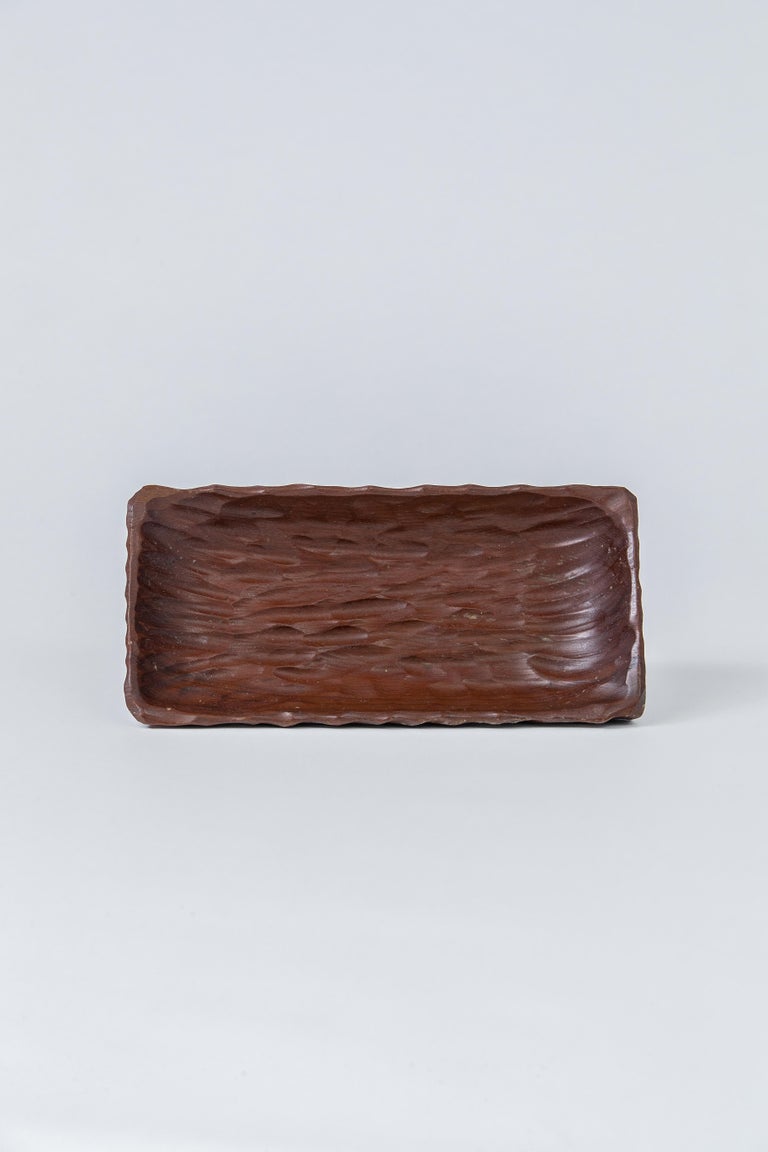 Jean Touret Style Gouged Wooden Dish, France, 1960s For Sale at 1stDibs