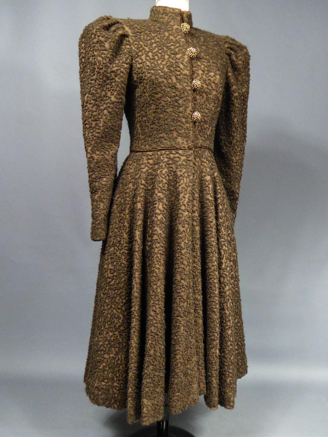 A Jeanne Lanvin Couture Dress-Coat in Wool Circa 1945 4