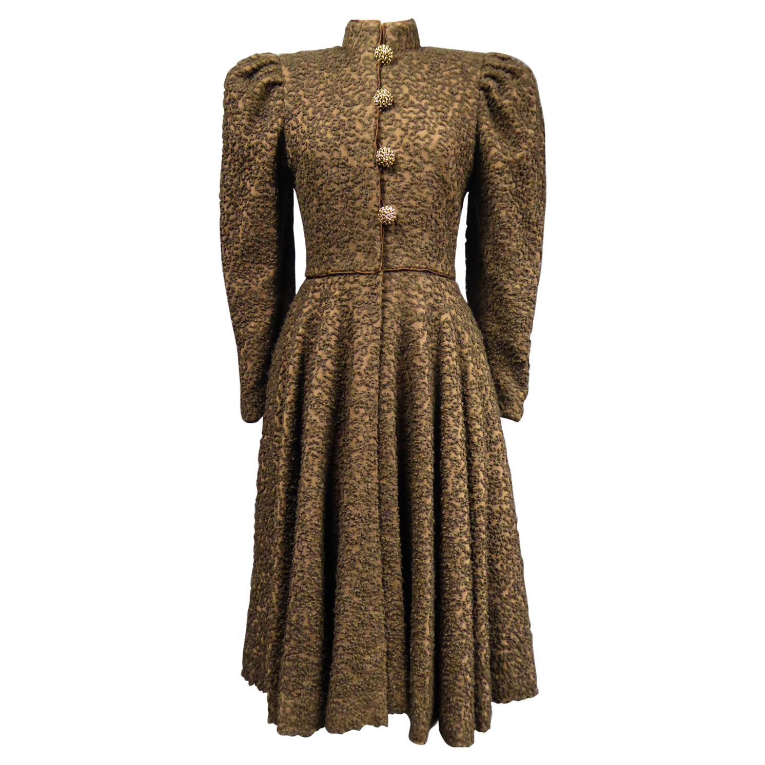 A Jeanne Lanvin Couture Dress-Coat in Wool Circa 1945