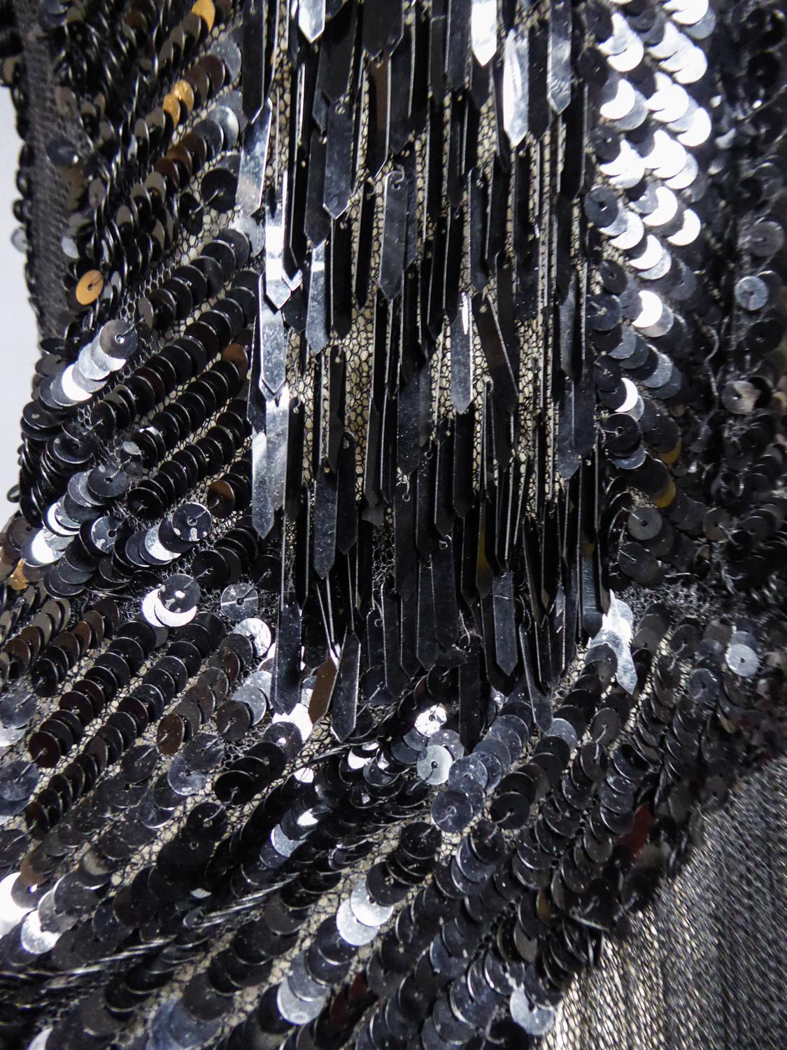 A Jeanne Lanvin inspiration Robe de Style Net Embroidered with sequins C. 1930 5