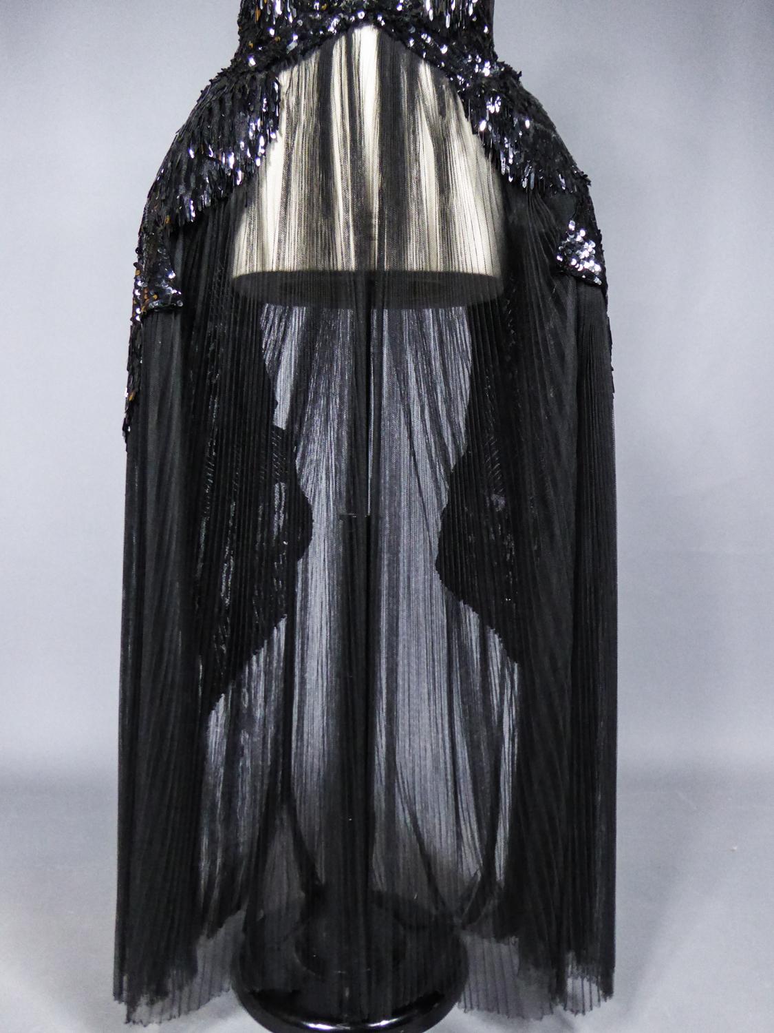 Women's A Jeanne Lanvin inspiration Robe de Style Net Embroidered with sequins C. 1930