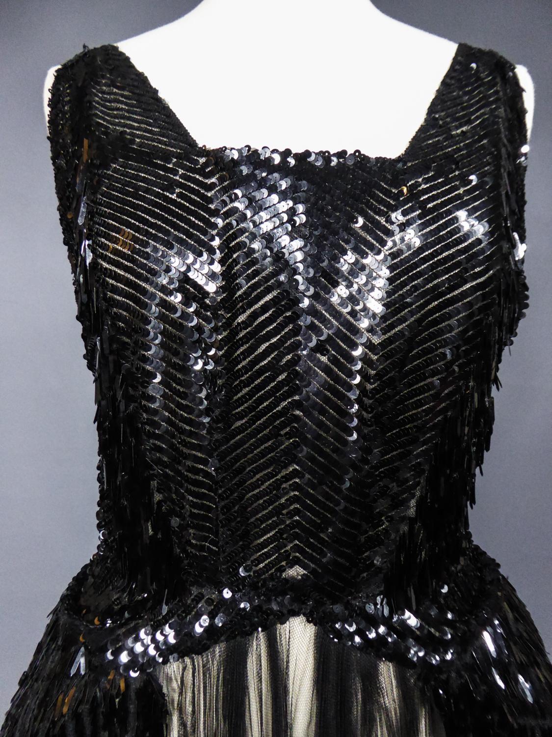 A Jeanne Lanvin inspiration Robe de Style Net Embroidered with sequins C. 1930 1