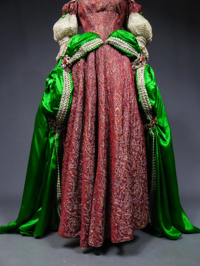 A Jeanne Lanvin Satin and Silver Lamé Historical Fancy Court Dress ...