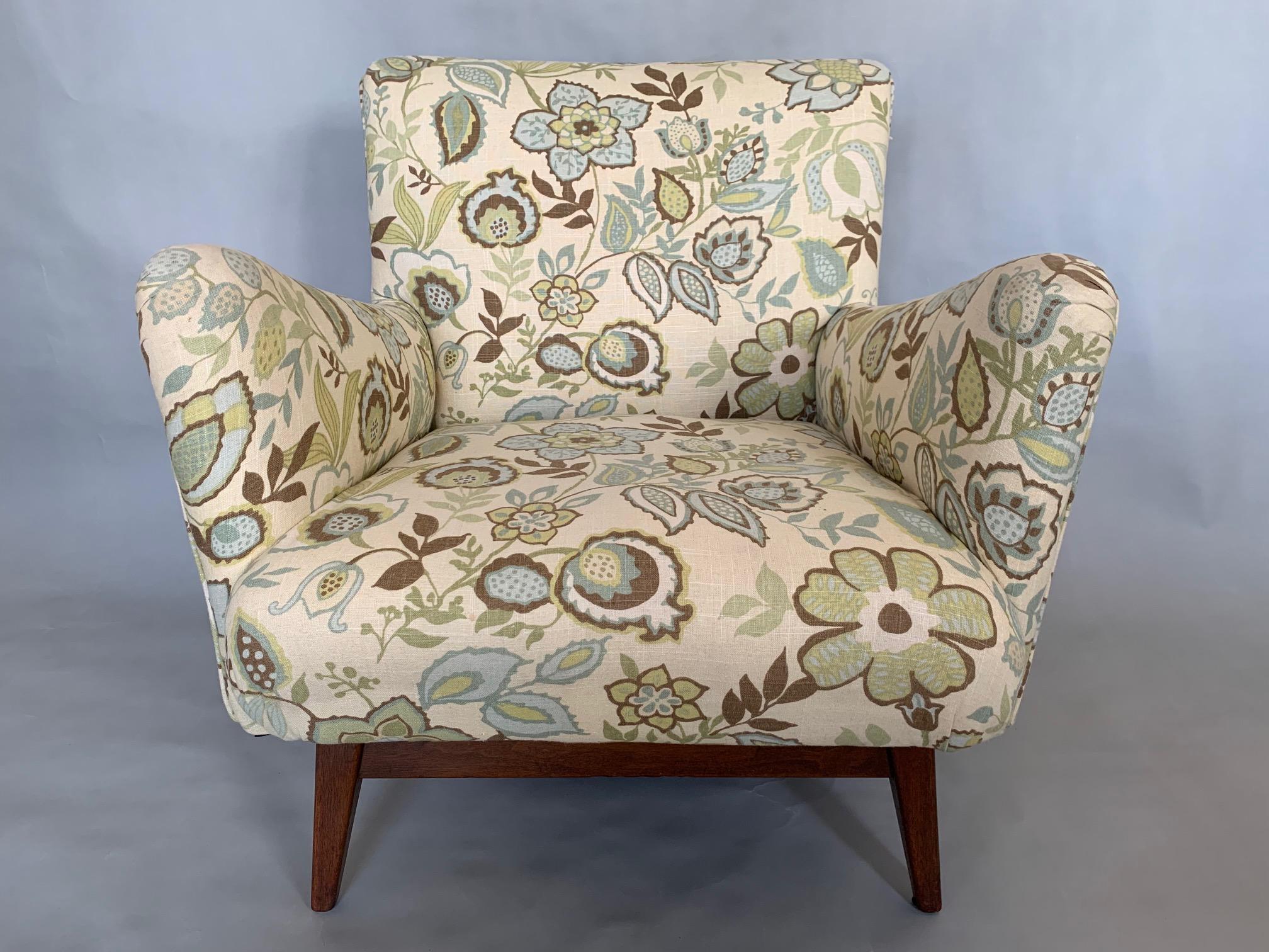 Mid-20th Century Jens Risom Upholstered Lounge Chair For Sale