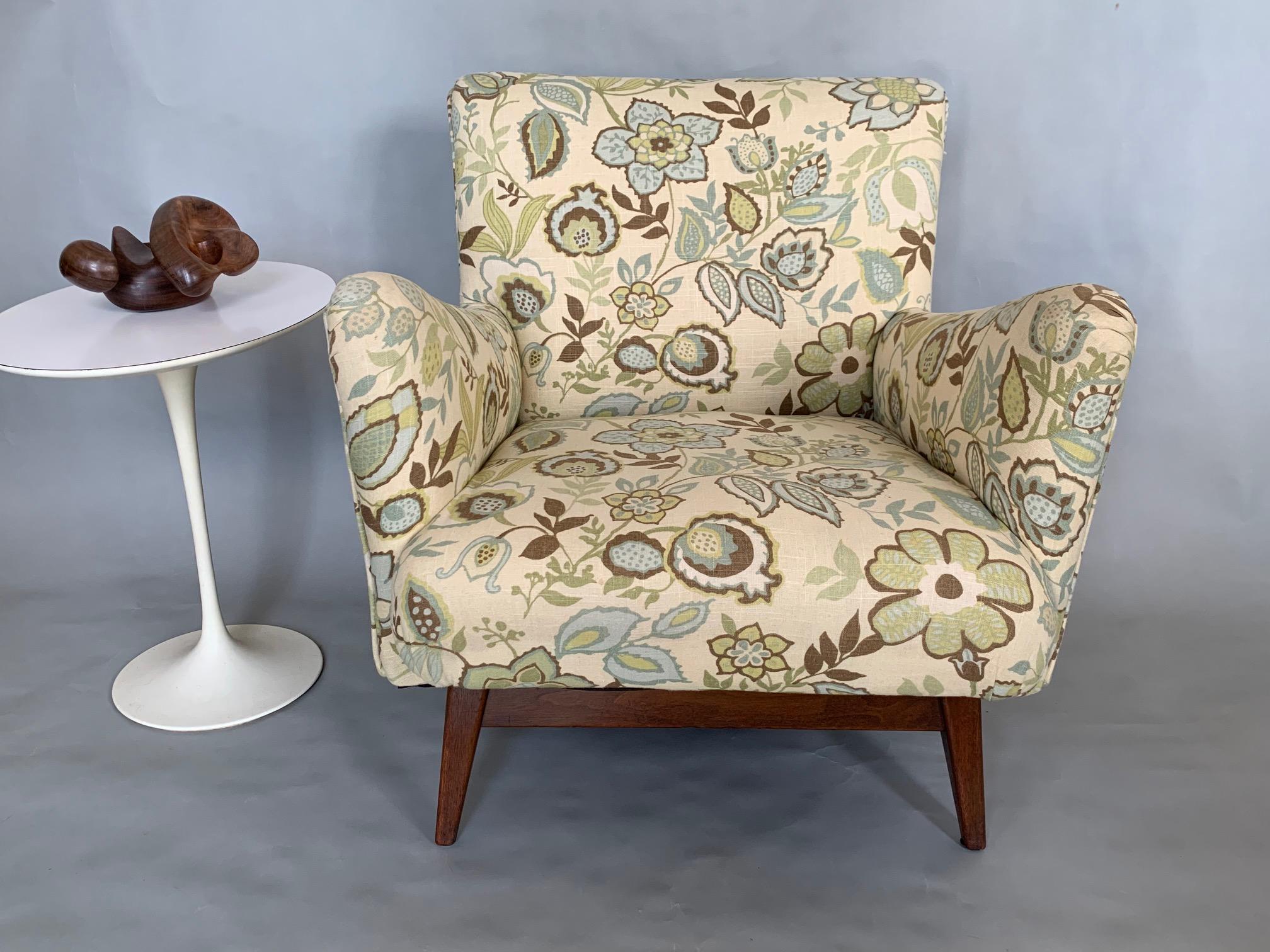 Upholstery Jens Risom Upholstered Lounge Chair For Sale