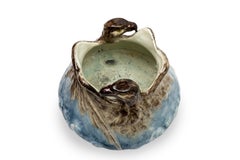 Jérôme Massier Fils Faience Planter Decorated with Eagles, circa 1900