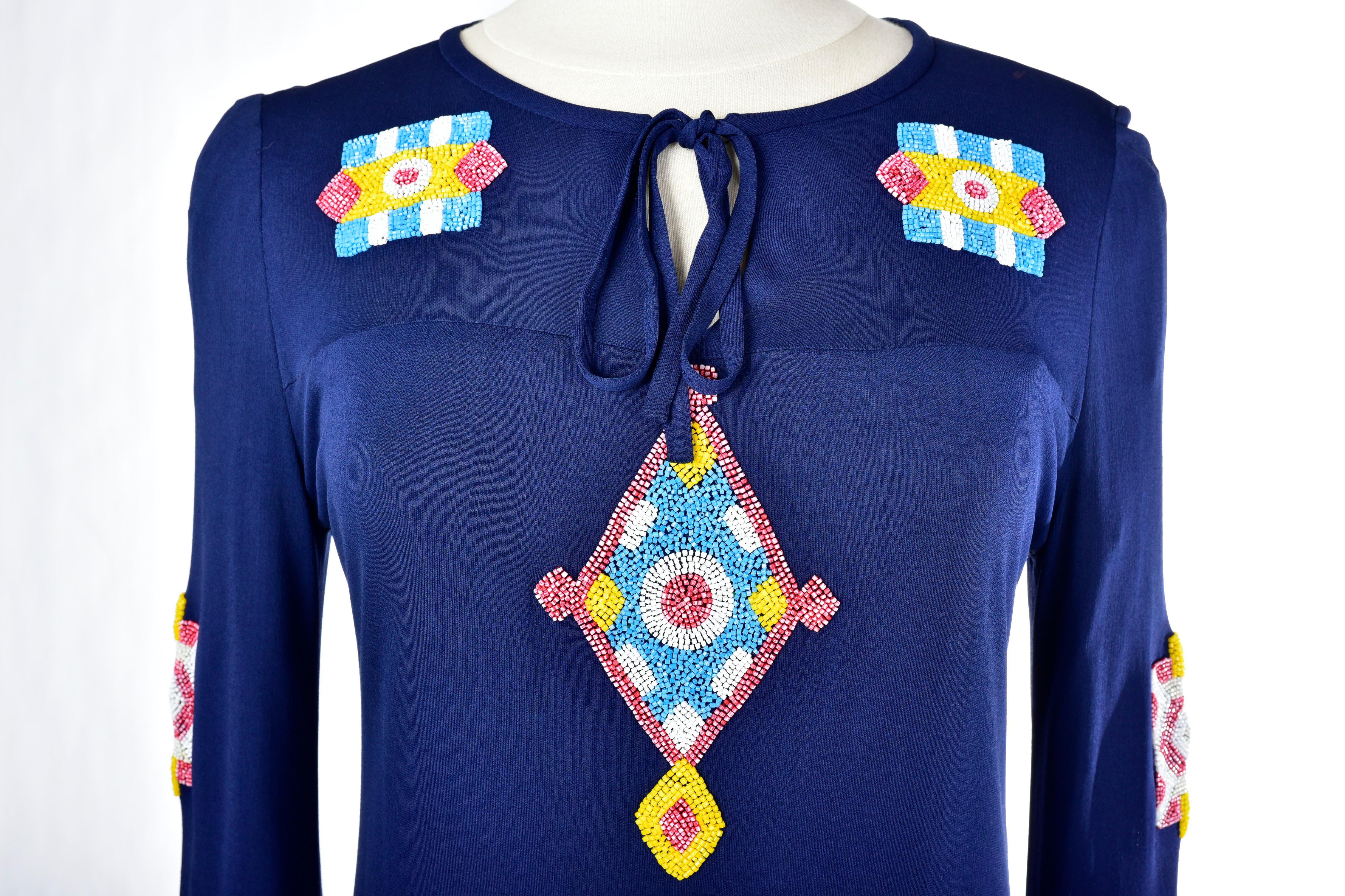 A Jersey Embroidered Evening Pyjamas by Louis Féraud Couture France Circa 1975 5