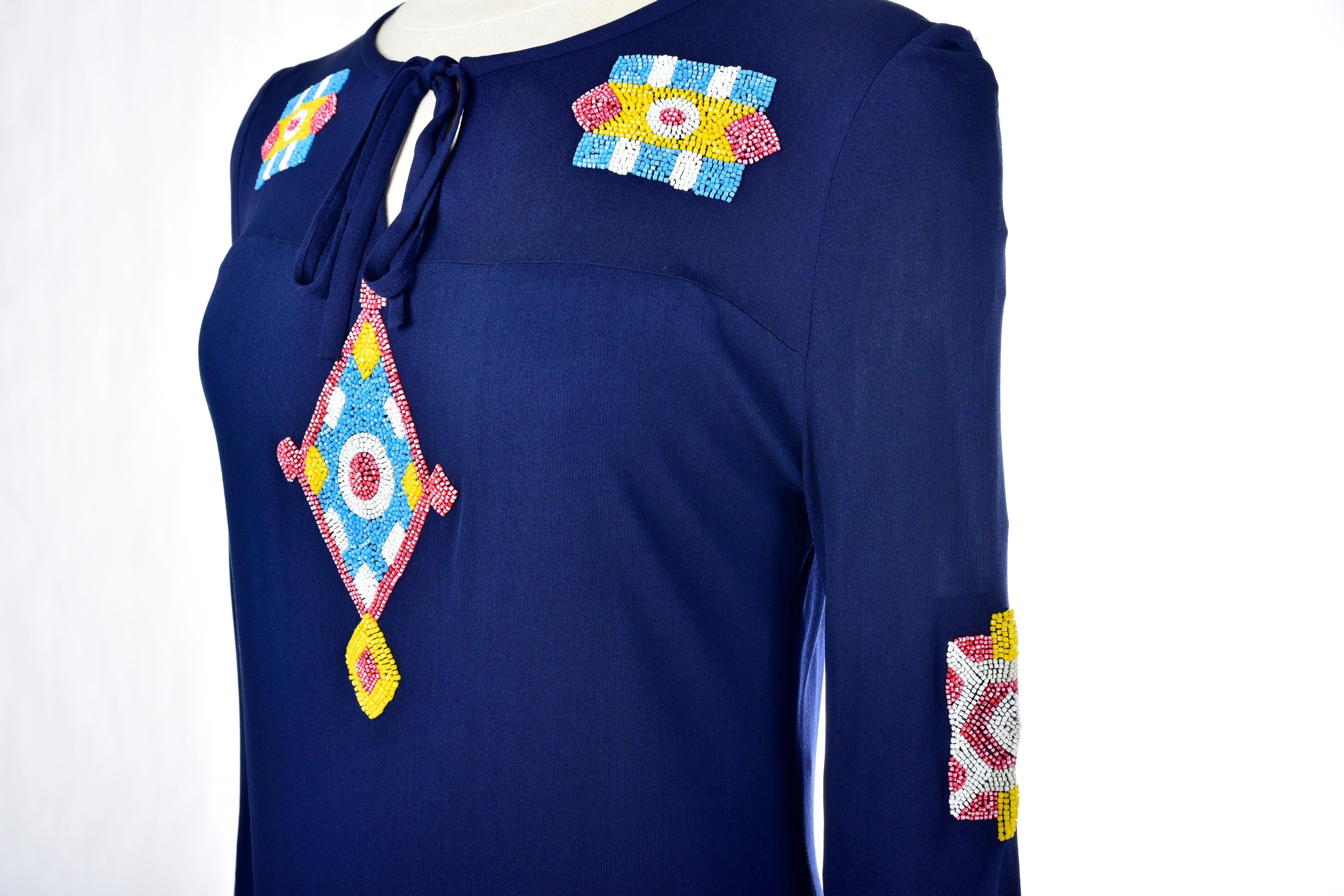 A Jersey Embroidered Evening Pyjamas by Louis Féraud Couture France Circa 1975 6