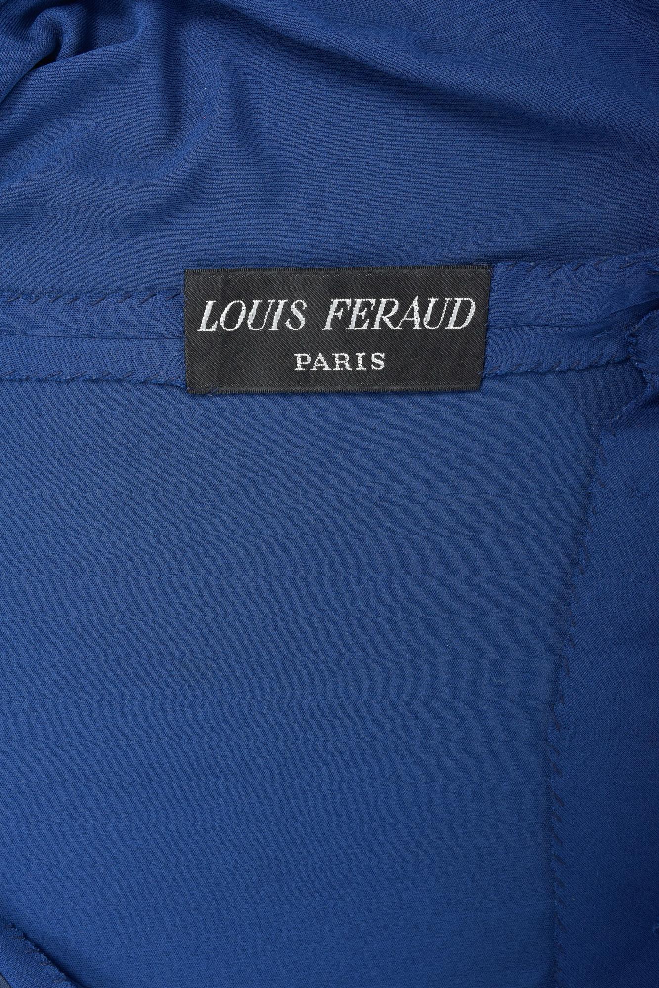 A Jersey Embroidered Evening Pyjamas by Louis Féraud Couture France Circa 1975 In Excellent Condition In Toulon, FR