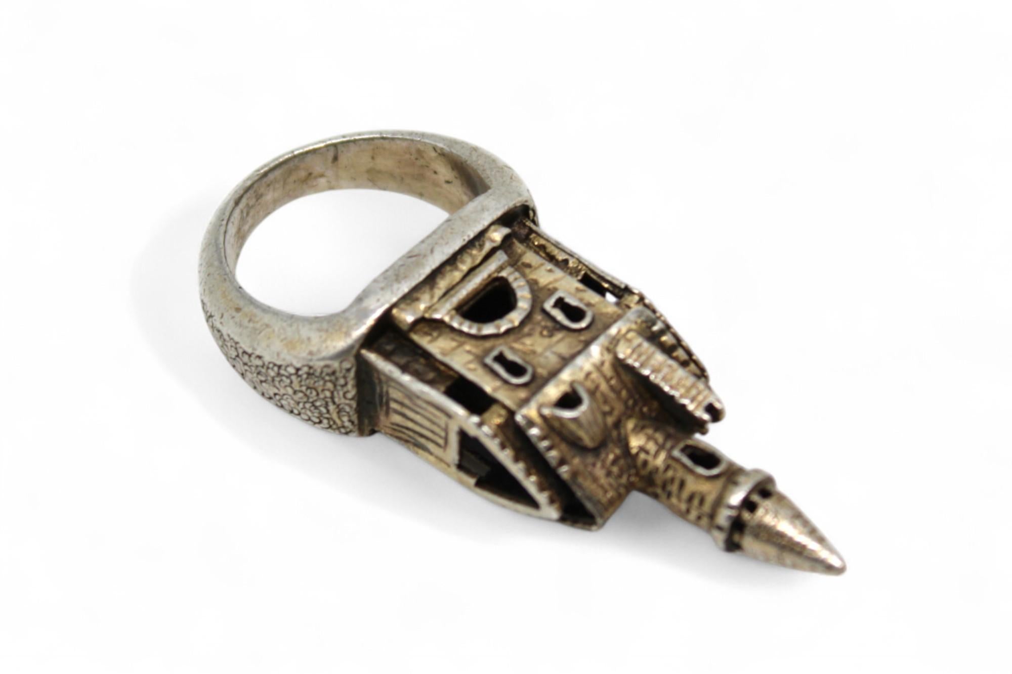 Sterling Silver A Jewish German Silver Wedding Ring, Probably Circa 1800 For Sale
