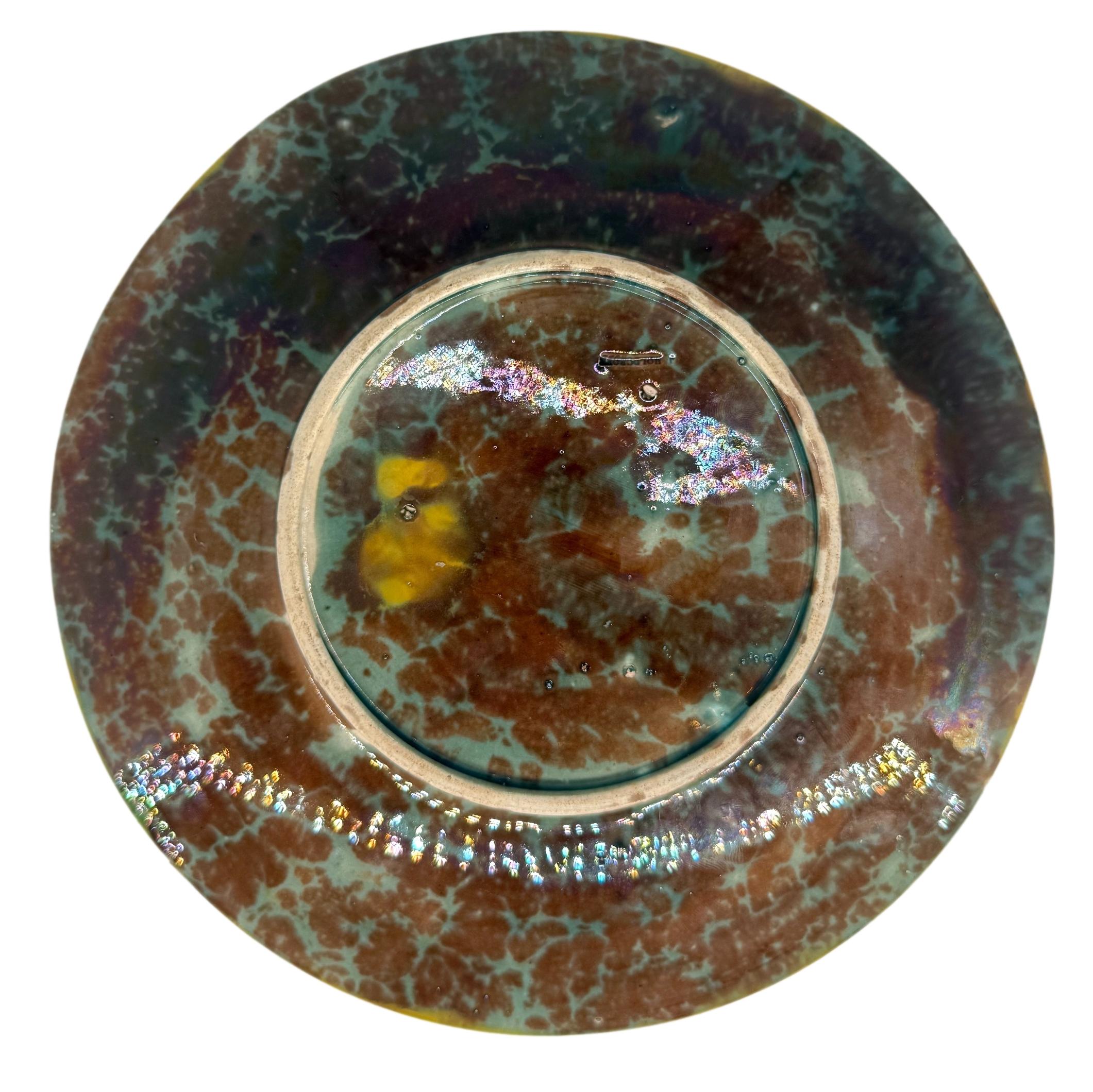 Majolica Piatto a forma di pesce in maiolica blu cobalto di Joseph Holdcroft, inglese, 1880 ca. in vendita