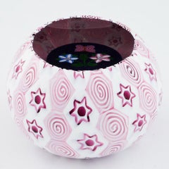 A John Deacons Millefiori Overlay Butterfly Lampwork Paperweight, 2004