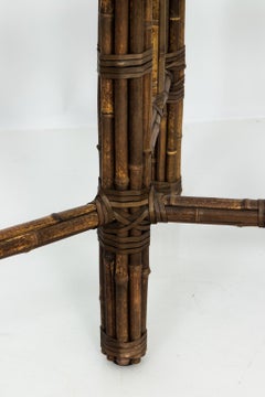John McGuire Bamboo Rattan Dining Table, circa 1990
