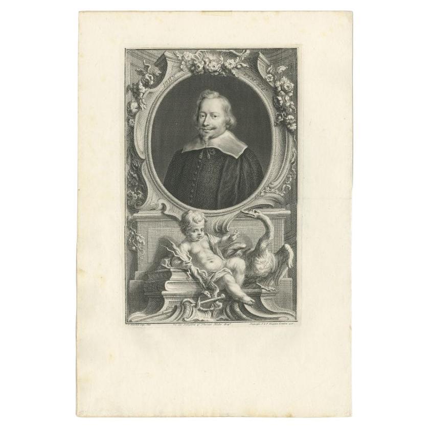 Antique portrait titled 'John Pym'. John Pym was a prominent member of the English Parliament (1621–43) and an architect of Parliament’s victory over King Charles I in the first phase (1642–46) of the English Civil Wars. Pym also was largely
