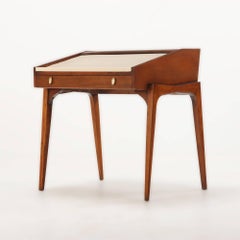A John Von Koert for Drexel mid century modern walnut tambour Profile Desk