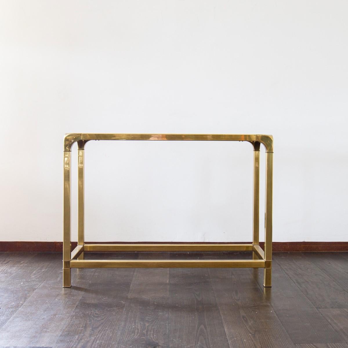 Mid-Century Modern John Widdicomb Designed Brass Console Table 1970s