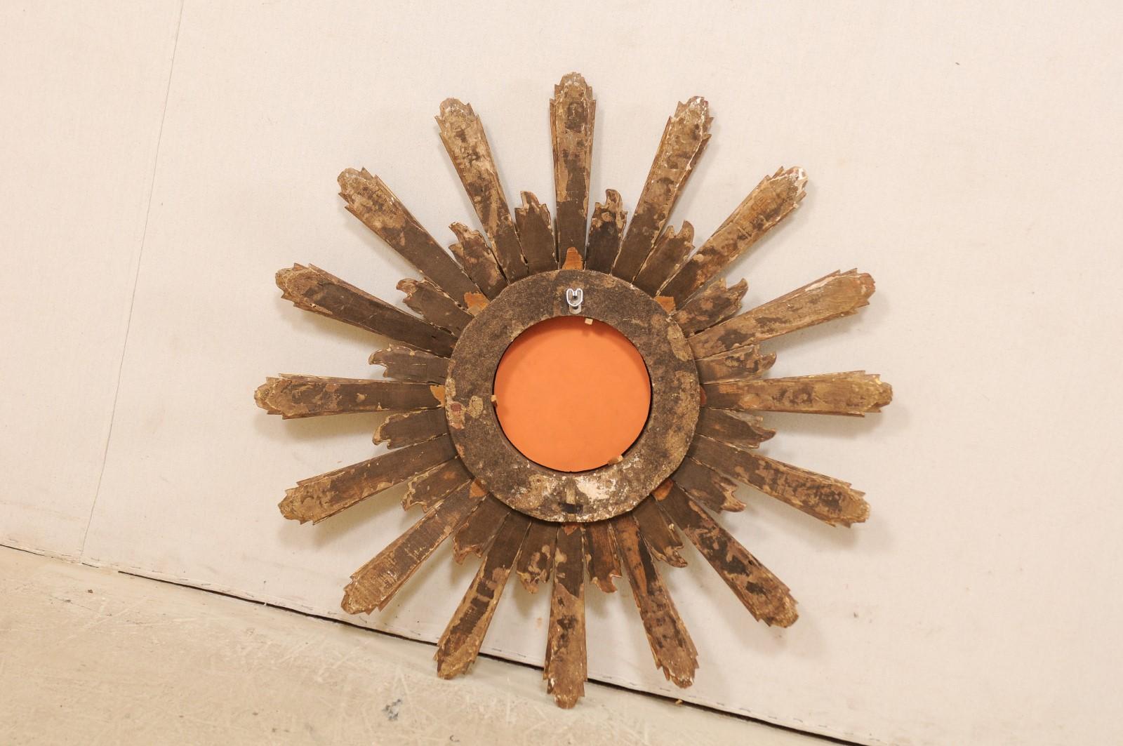 Joyous Early 20th Century Spanish Gilt Sunburst Ray Mirror 6