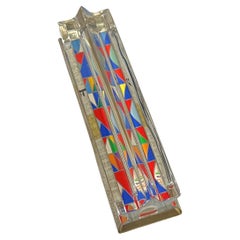 A Judaica Art Glass & Sterling Silver Mezuzah by, Yacov Agam & Daum circa 1980s'